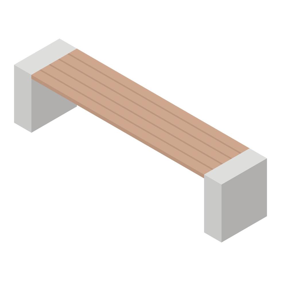 Bench icon, isometric style vector