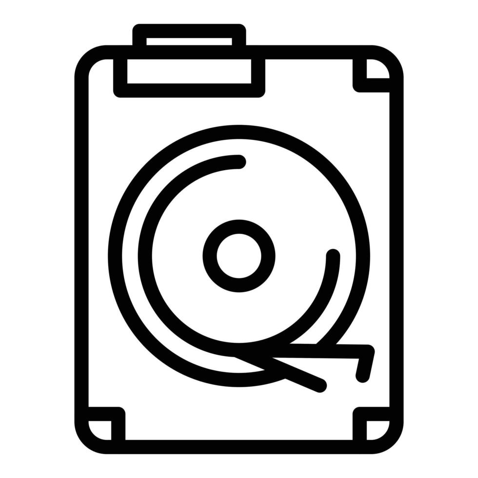 Big data disc icon, outline style vector