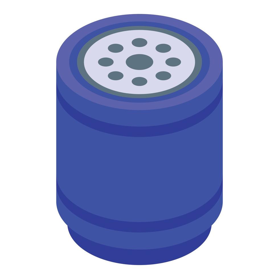Car motor oil filter icon, isometric style vector