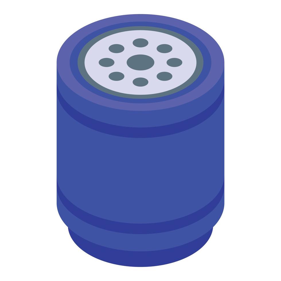 Car motor oil filter icon, isometric style vector