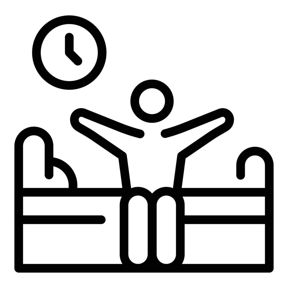 Wake up man icon, outline style vector