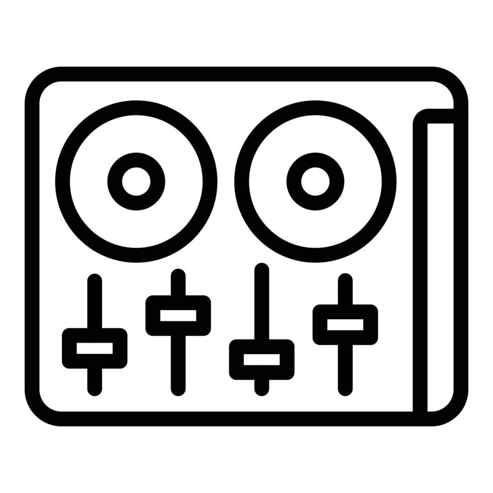 icono de mezclador de dj, estilo de esquema vector