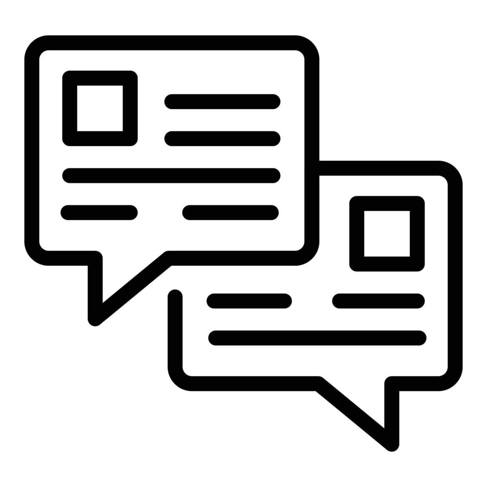 Internet chat icon, outline style vector
