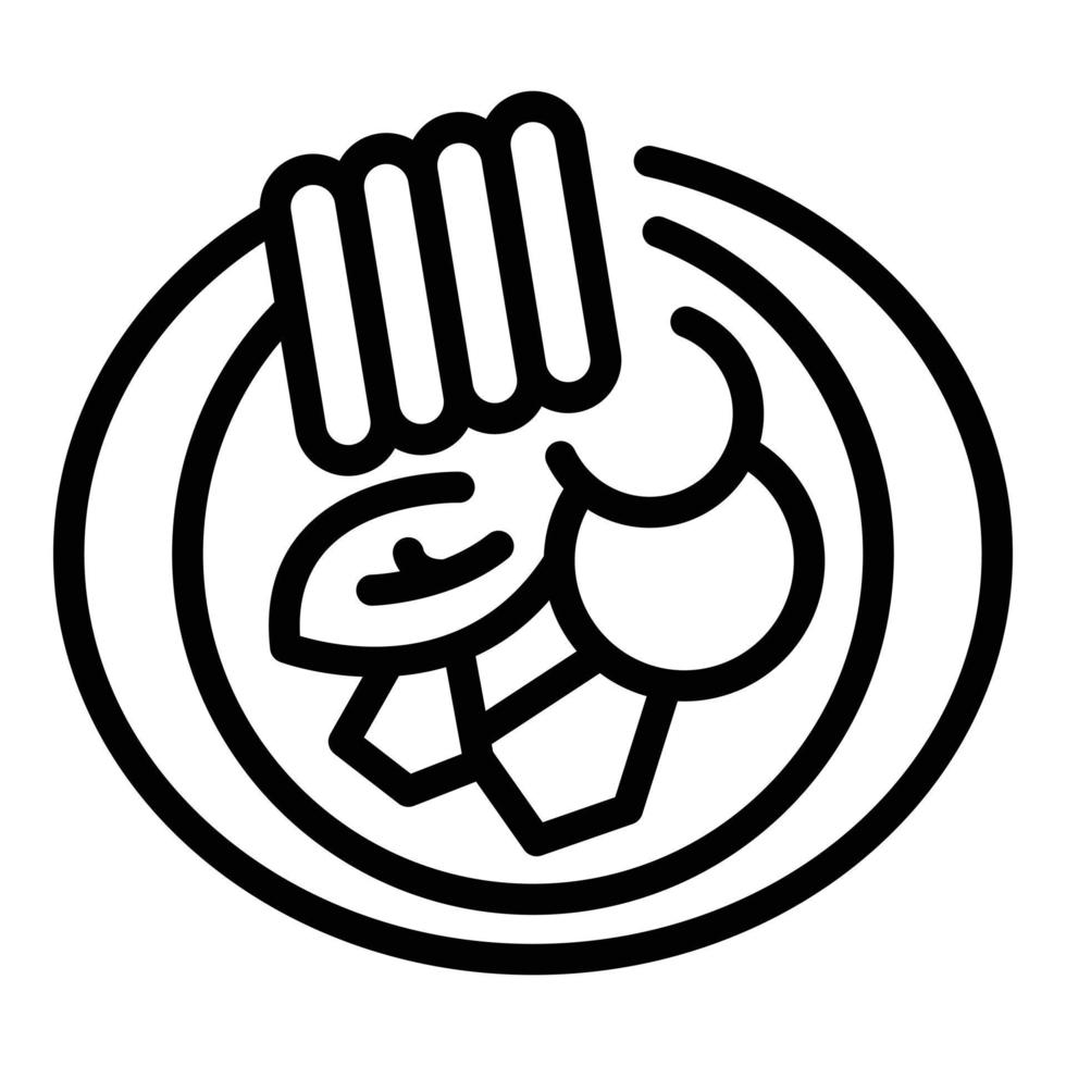 Korean menu icon, outline style vector