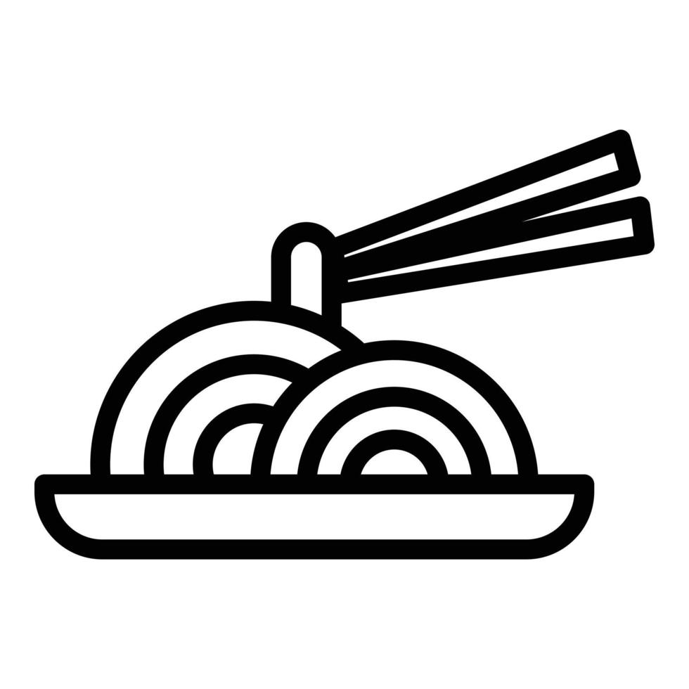Korean soba icon, outline style vector