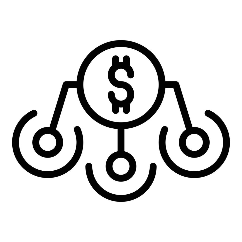 Dollar business icon, outline style vector