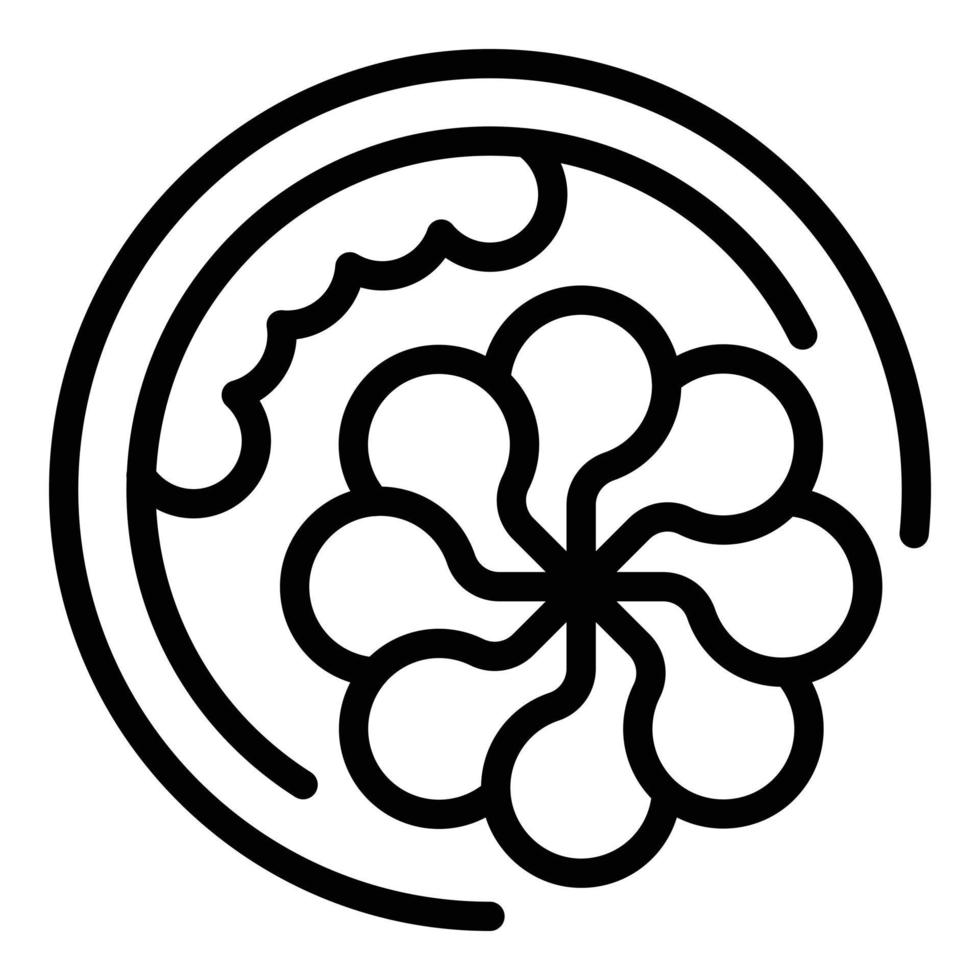 icono de flor wasabi, estilo de esquema vector