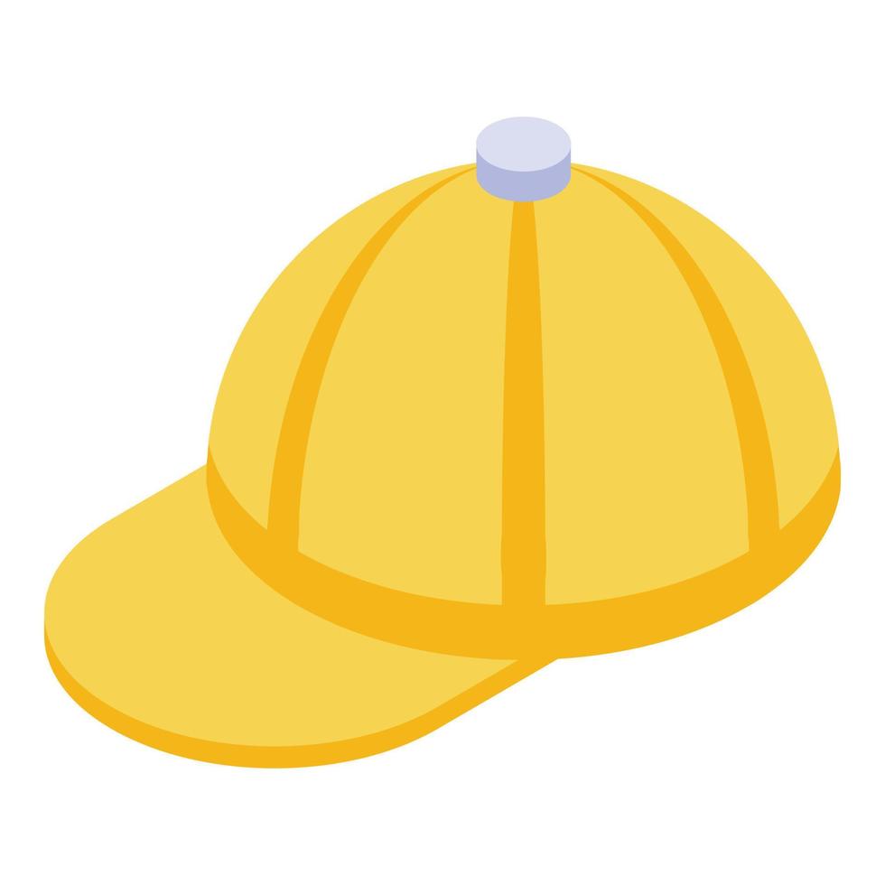 Yellow baseball cap icon, isometric style vector