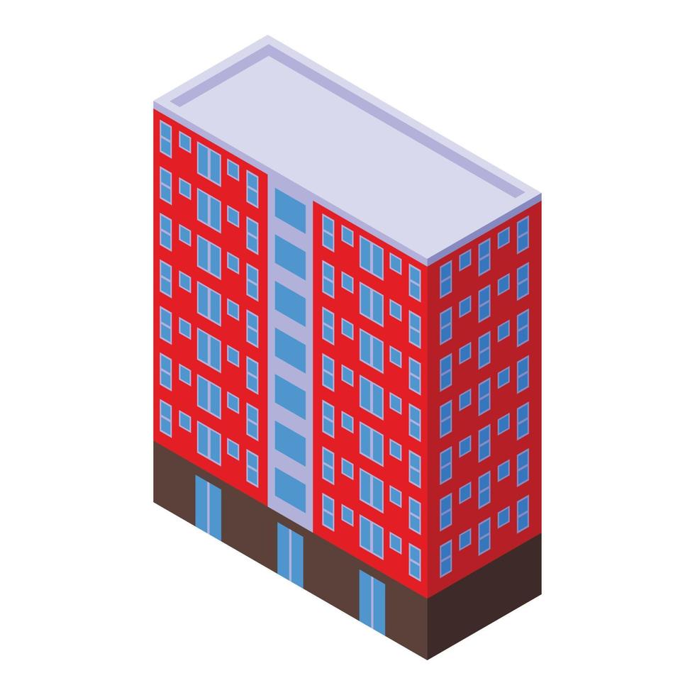 Private building apartments icon, isometric style vector