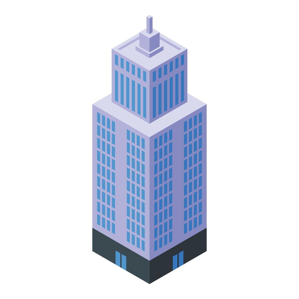 icono de edificio del centro de comercio, estilo isométrico vector