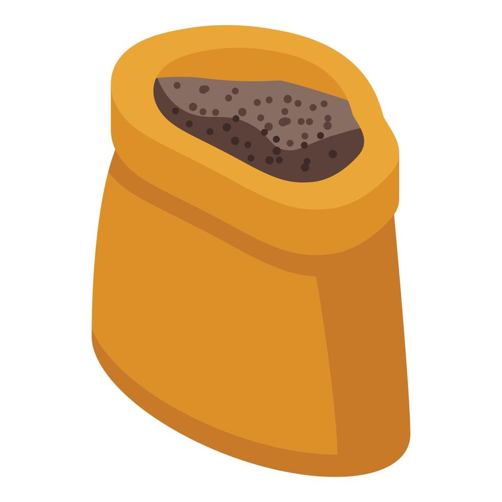 Sack grain canola icon, isometric style vector