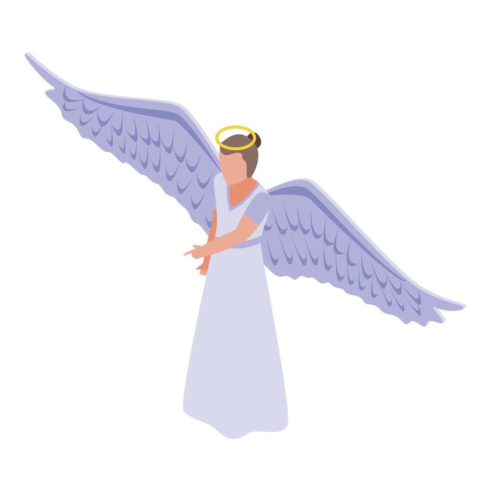 Holy angel icon, isometric style vector