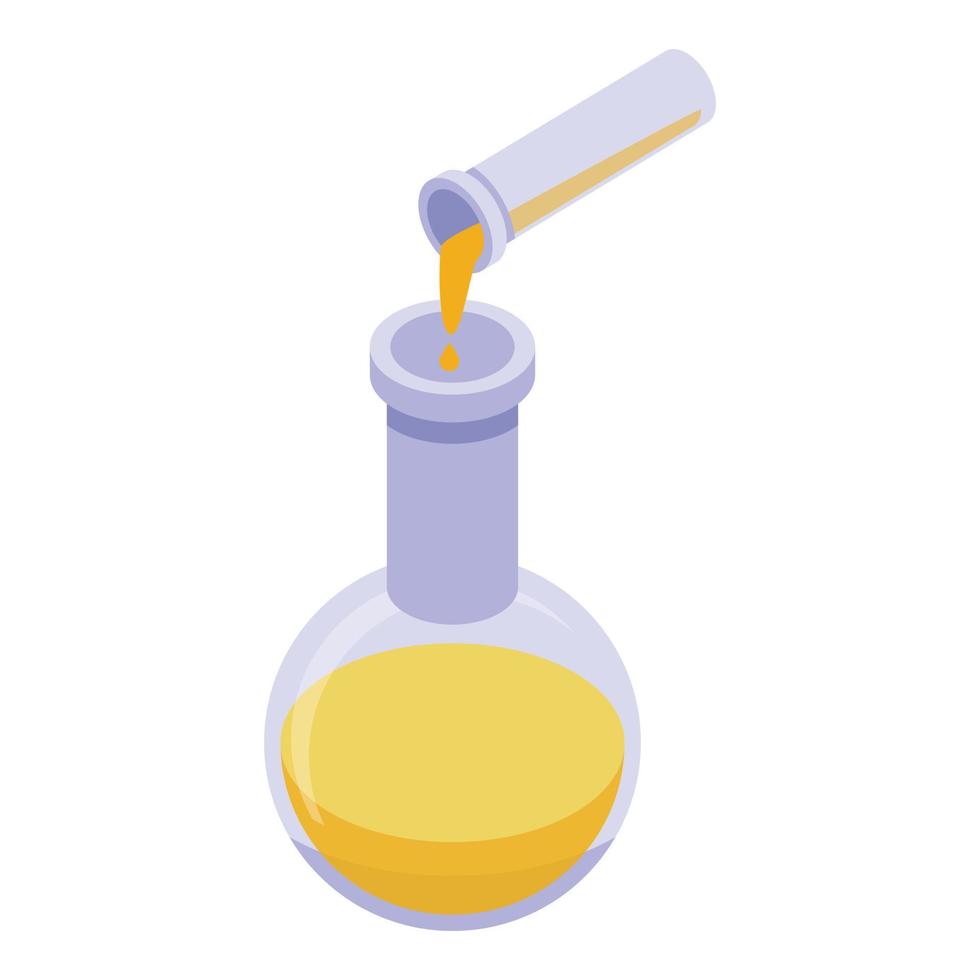 Bio plastic flask icon, isometric style vector