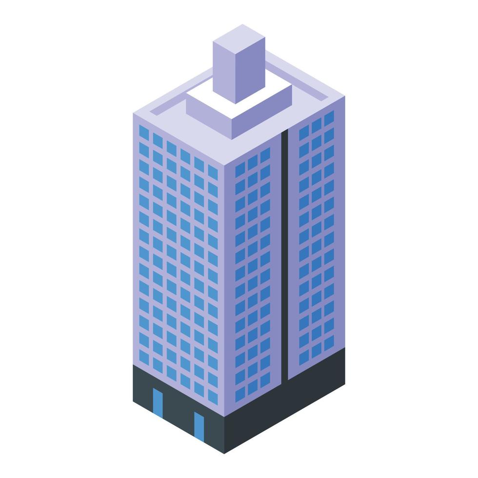 Skyscraper house icon, isometric style vector