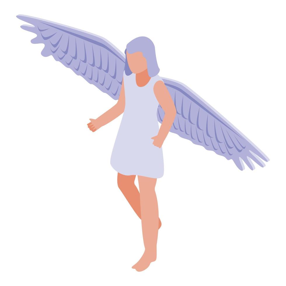 icono de ángel lindo, estilo isométrico vector