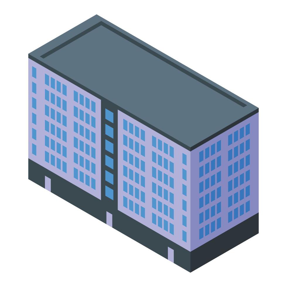 icono de edificio de hotel de ciudad, estilo isométrico vector