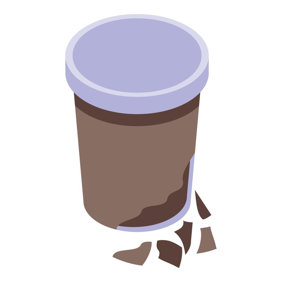 Biodegradable coffee glass icon, isometric style vector
