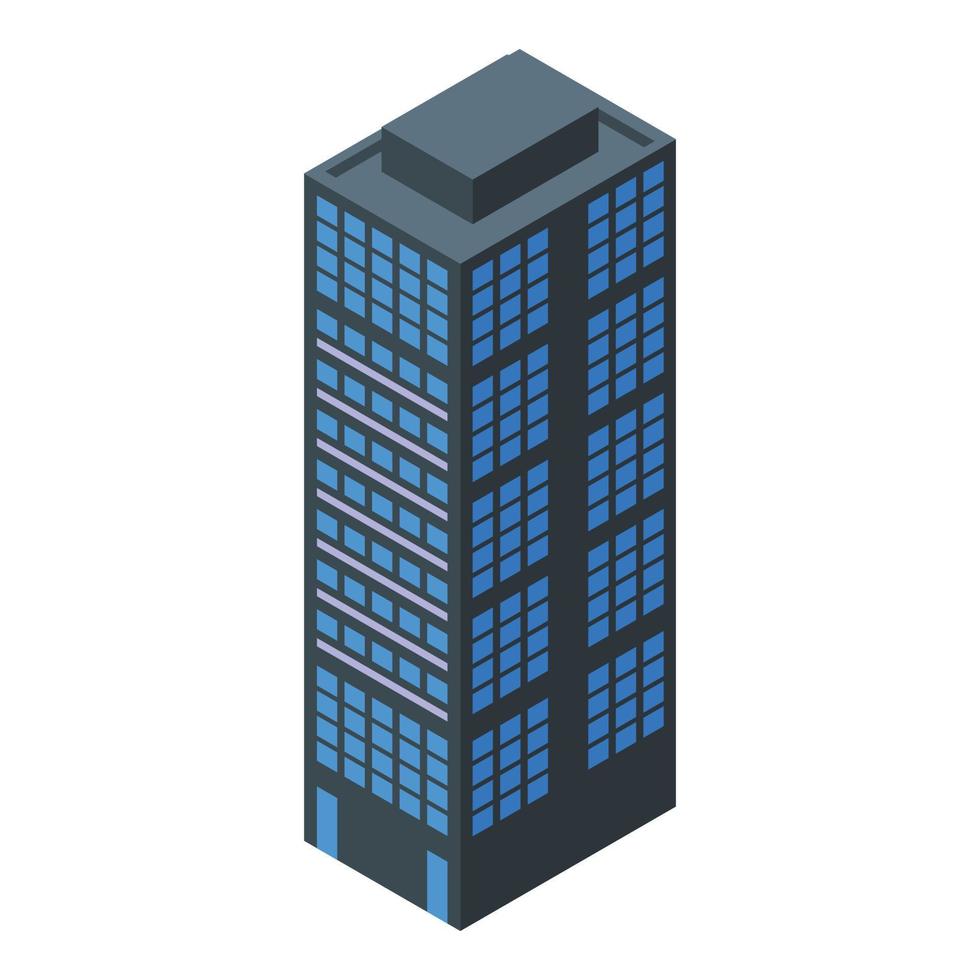 Bank building icon, isometric style vector