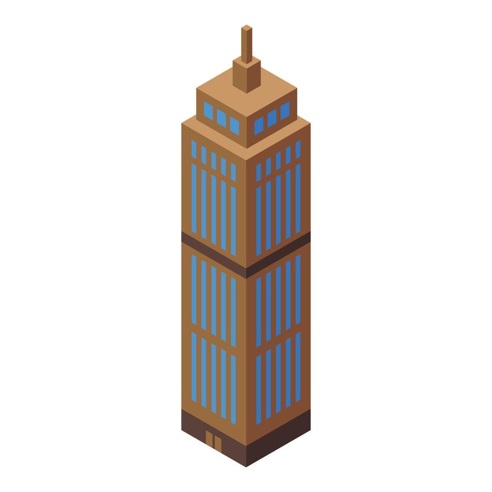Skyscraper icon, isometric style vector