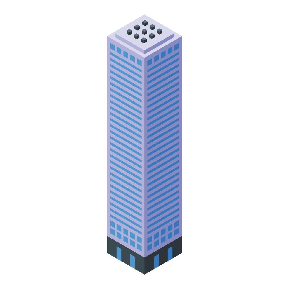 City skyscraper icon, isometric style vector