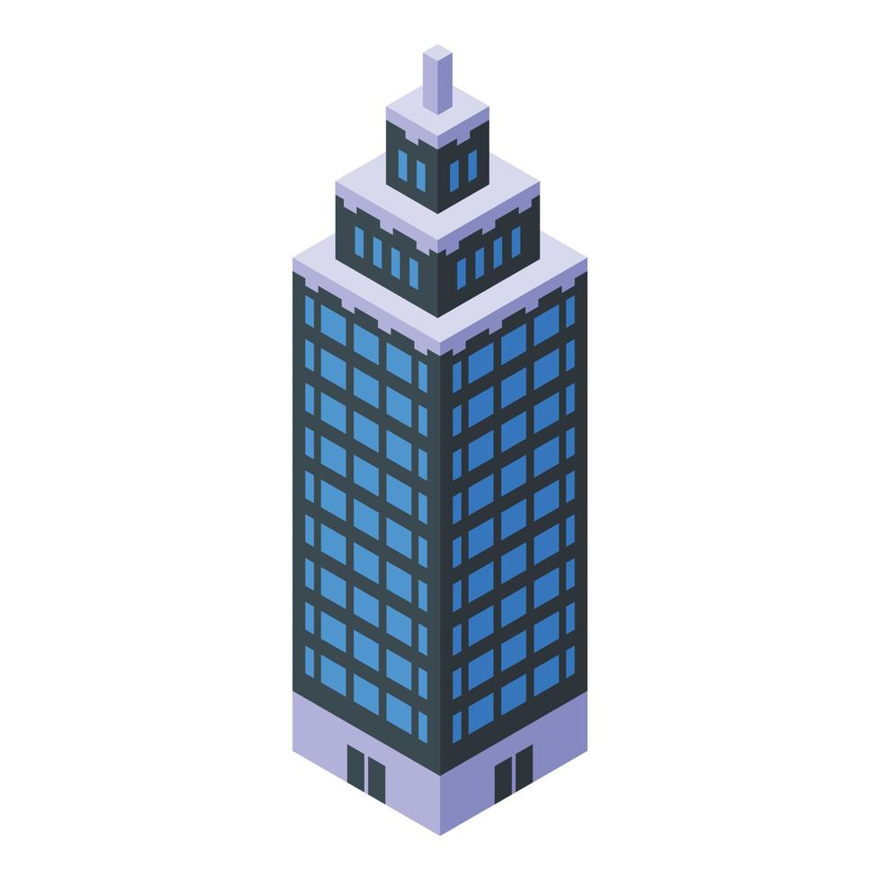 Urban skyscraper icon, isometric style vector