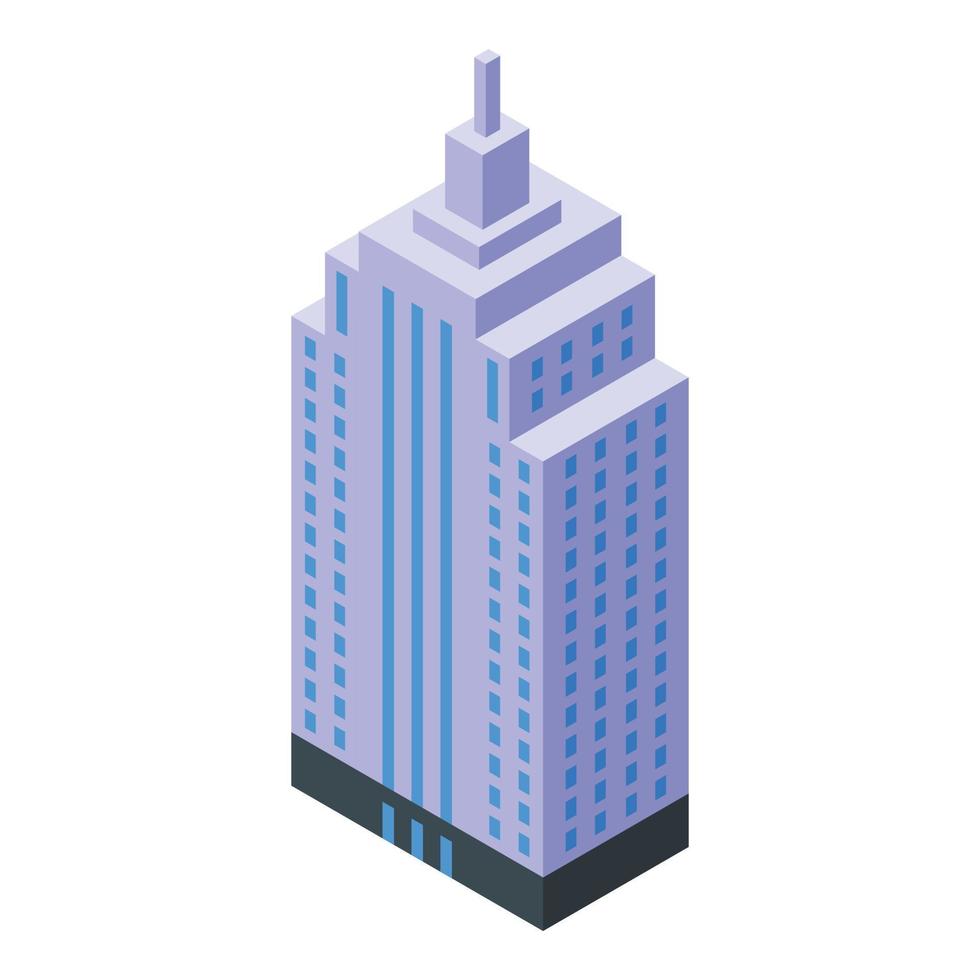 icono de oficinas de rascacielos, estilo isométrico vector