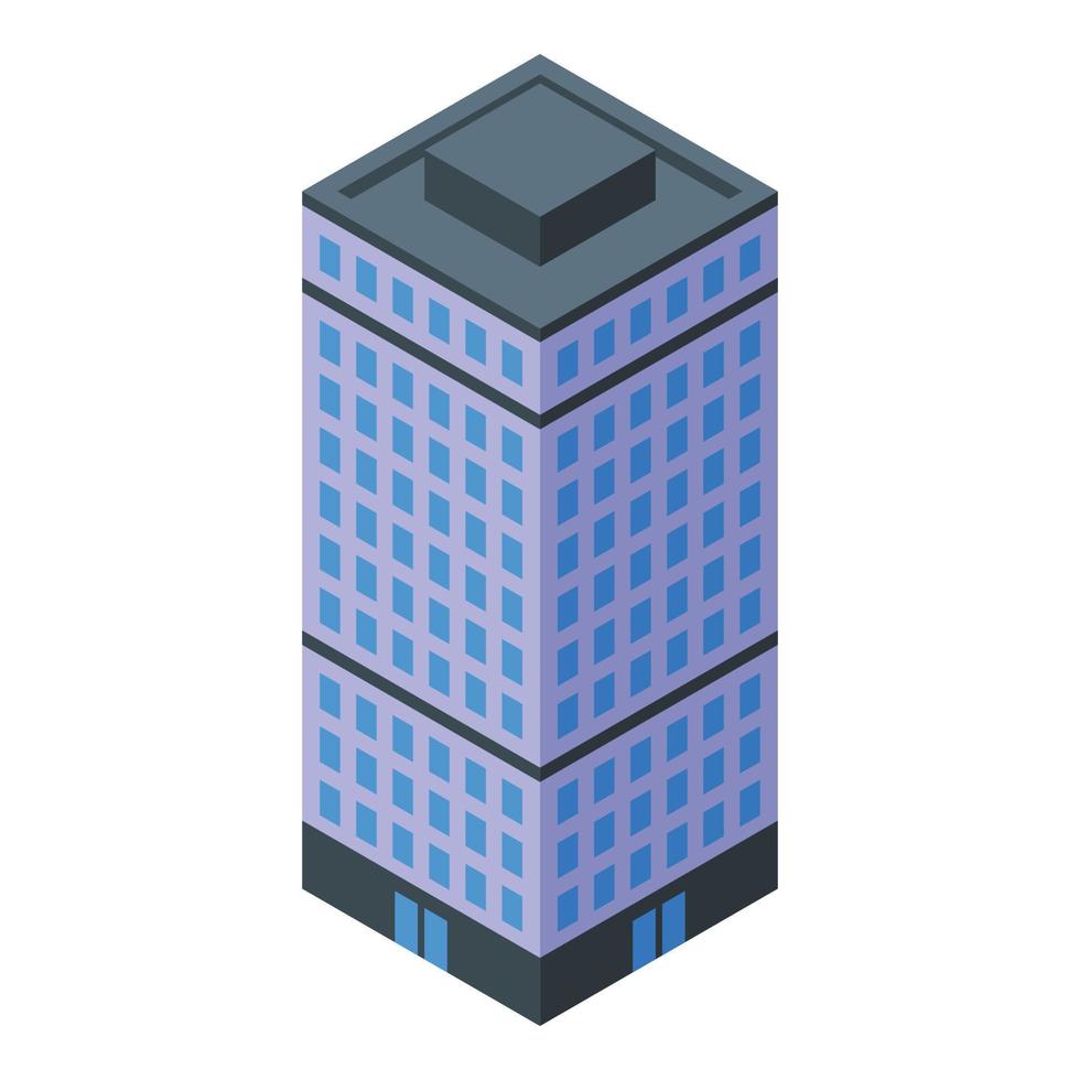 icono del centro de la ciudad de negocios, estilo isométrico vector