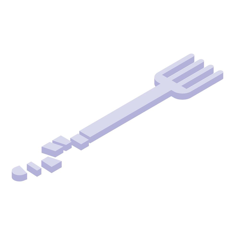 Biodegradable fork icon, isometric style vector