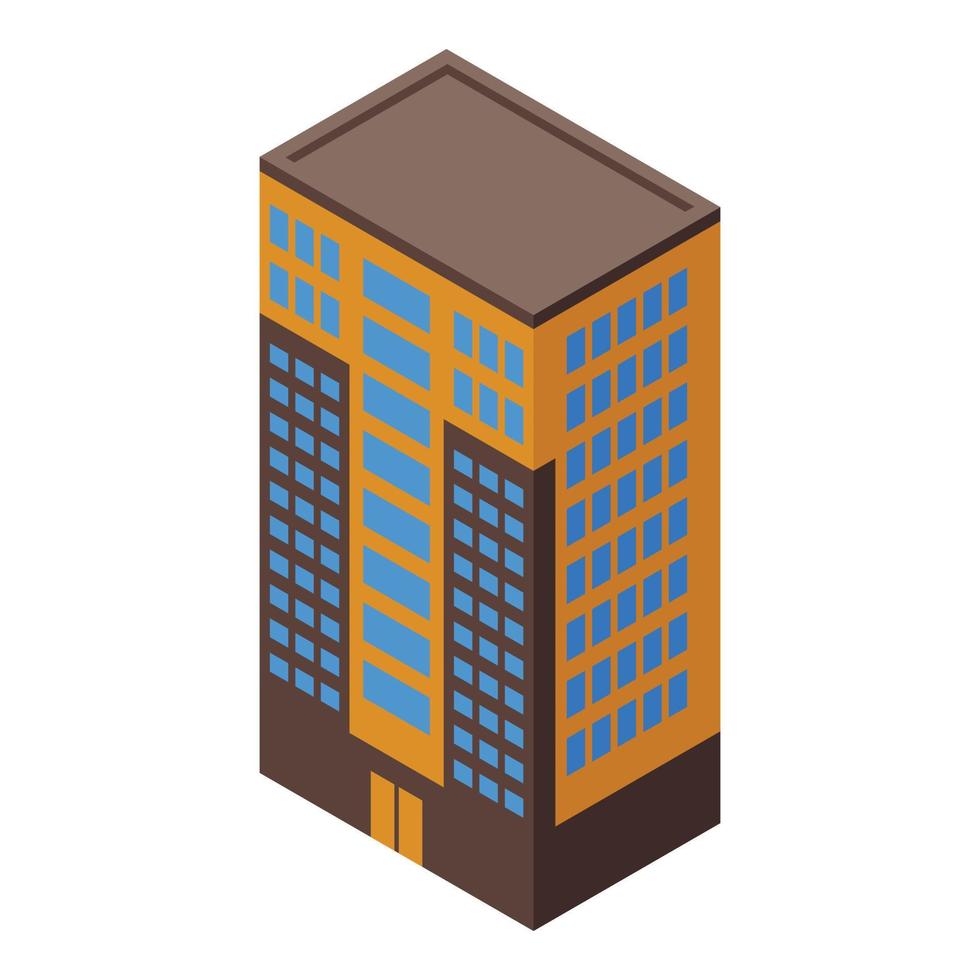 Residential building icon, isometric style vector