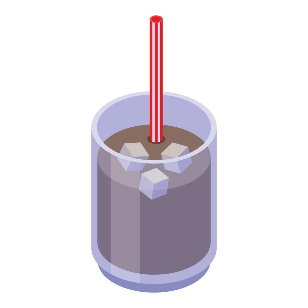 Iced cocoa icon, isometric style vector