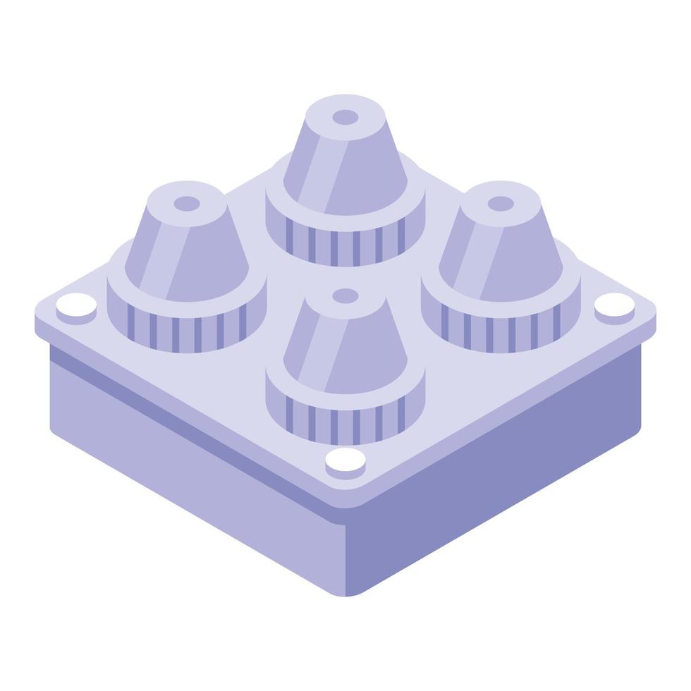 Zero plastic material icon, isometric style vector