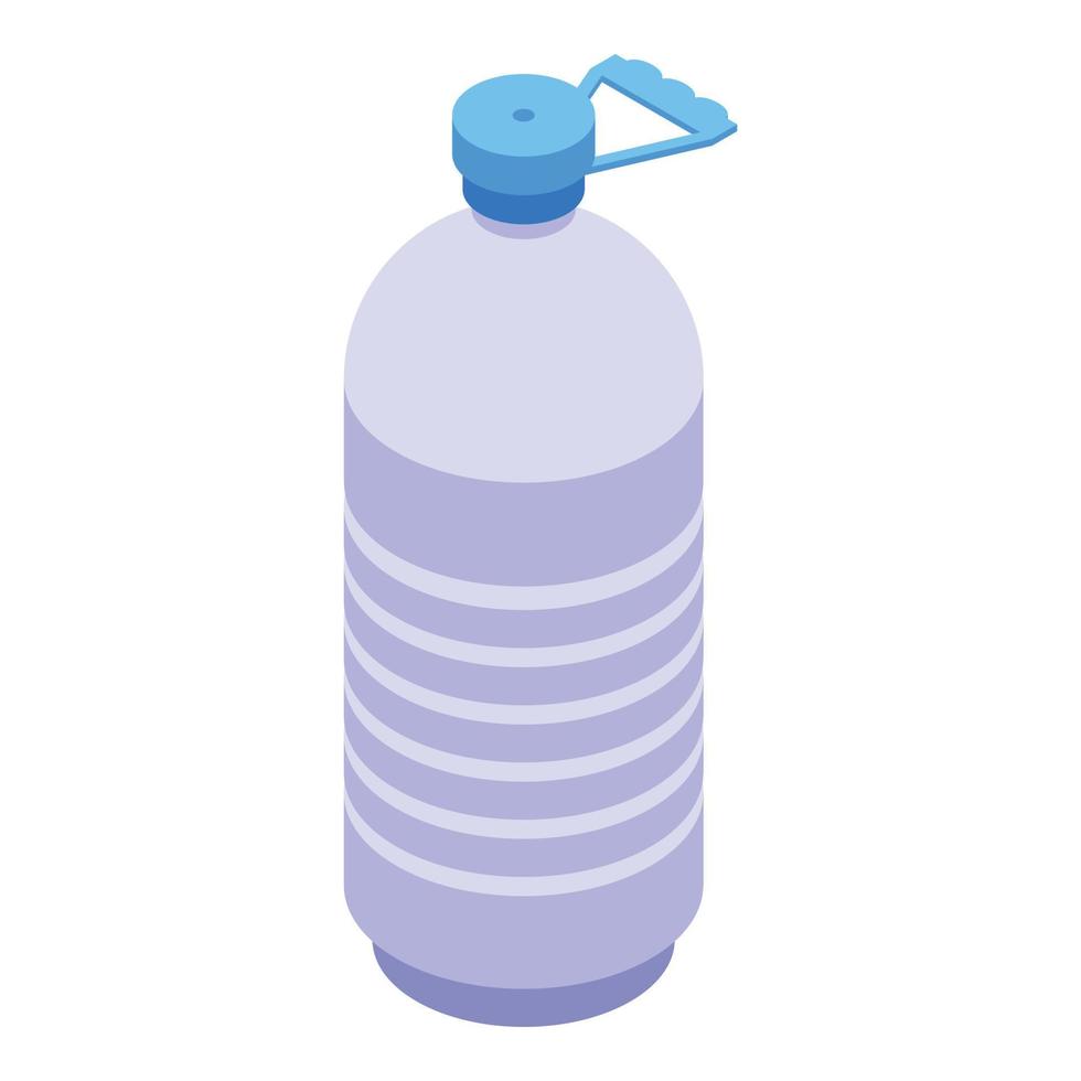 Bioplastic water bottle icon, isometric style vector