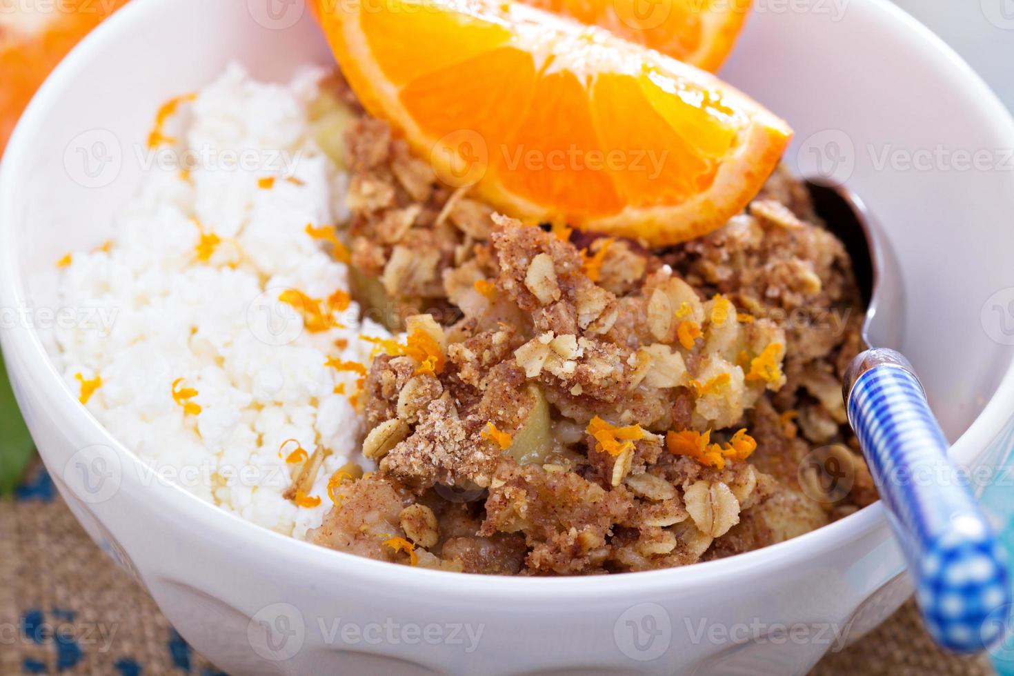 Apple and citrus crumble photo