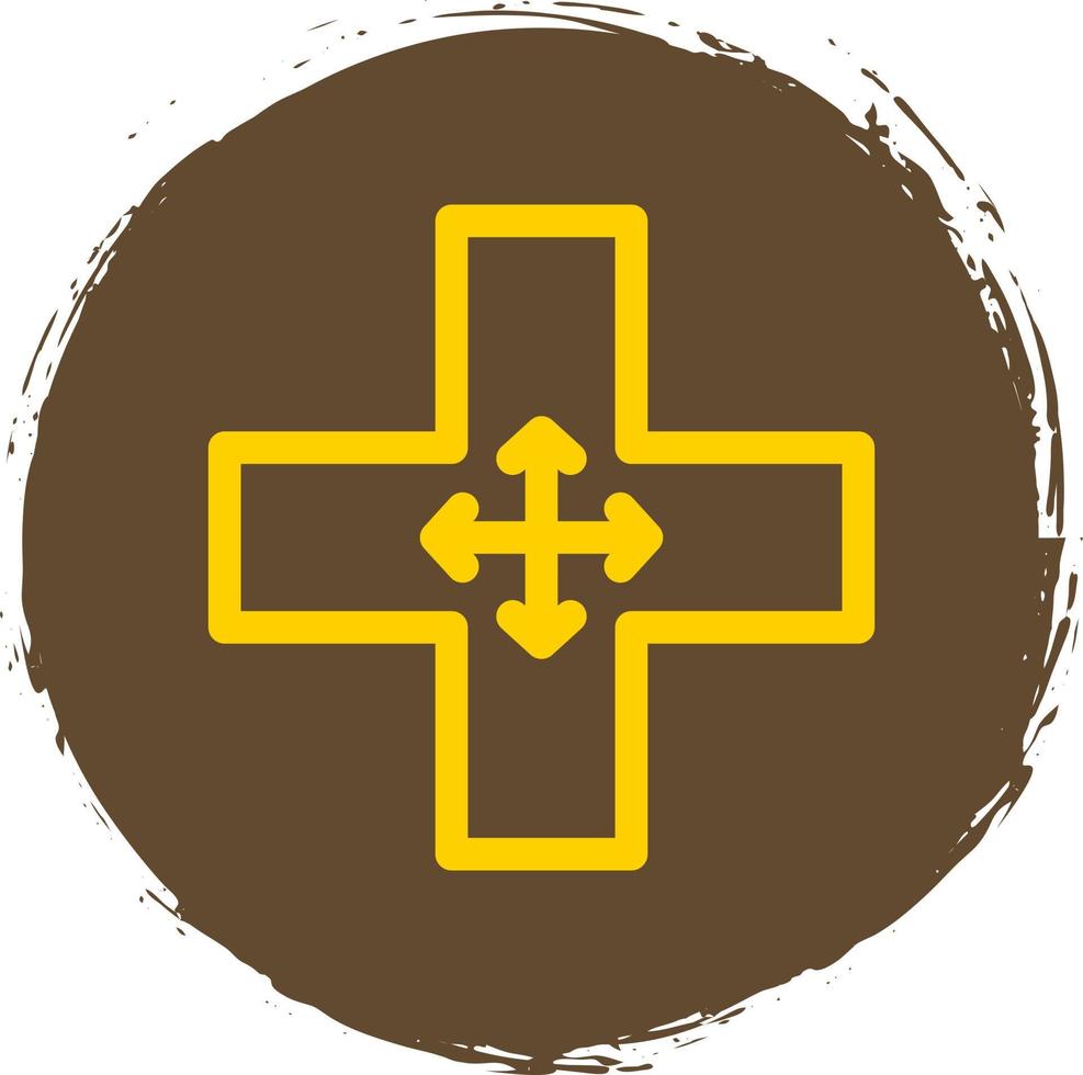Four Way Intersection Vector Icon Design