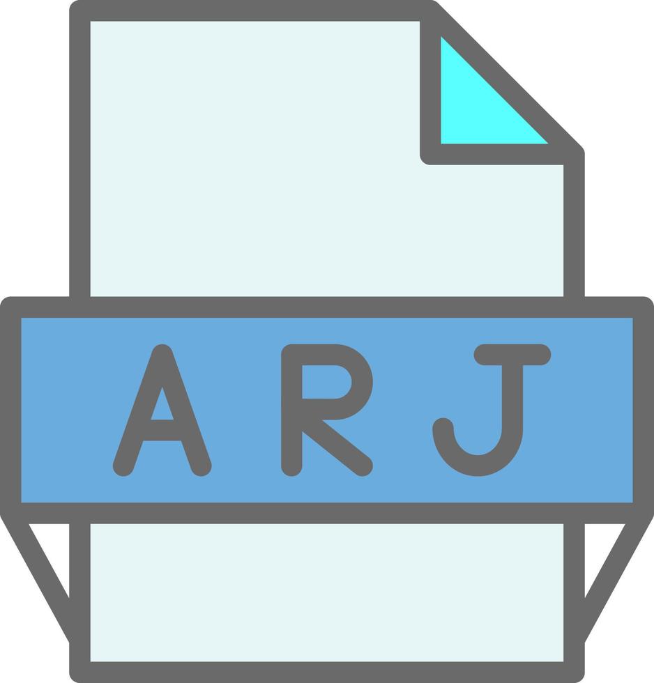 icono de formato de archivo arj vector