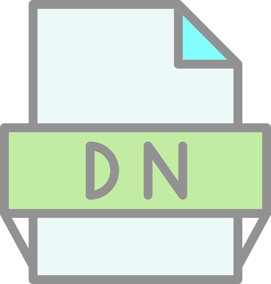 icono de formato de archivo dn vector