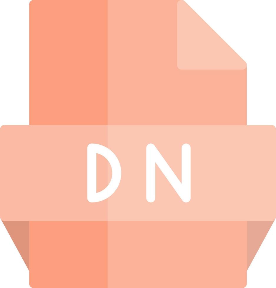 icono de formato de archivo dn vector