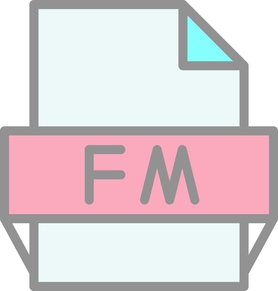 Fm File Format Icon vector