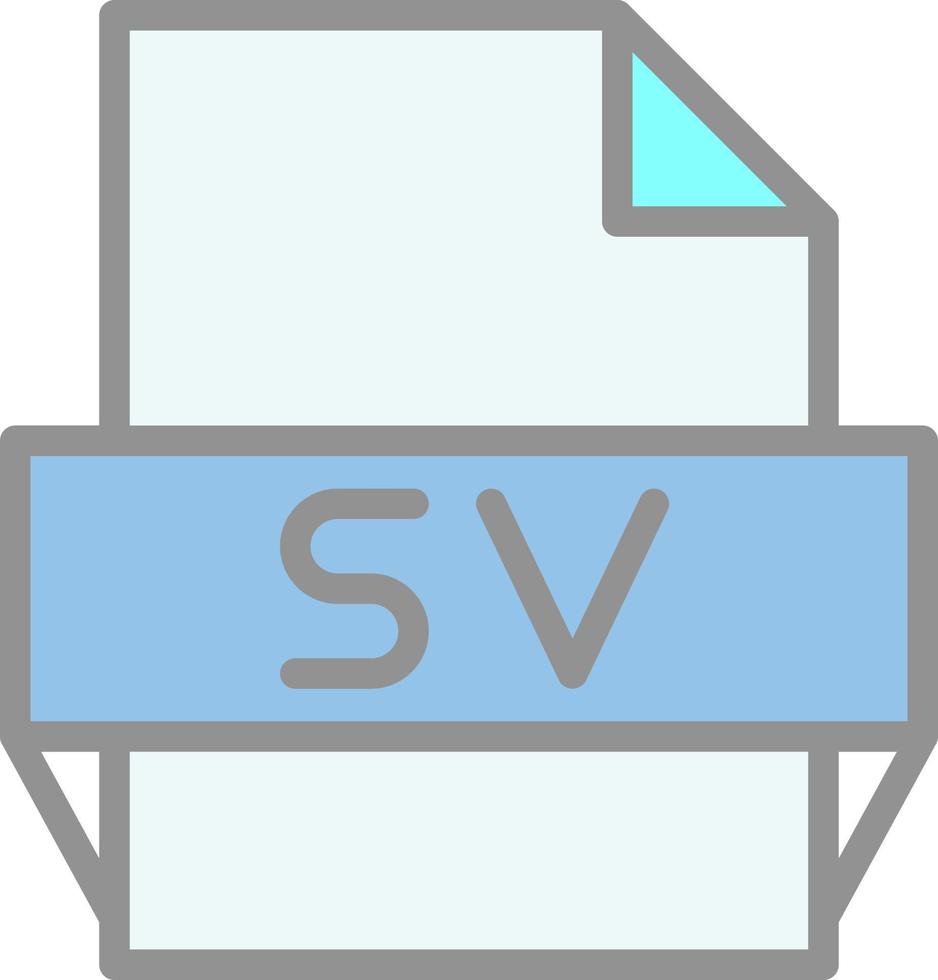 icono de formato de archivo sv vector