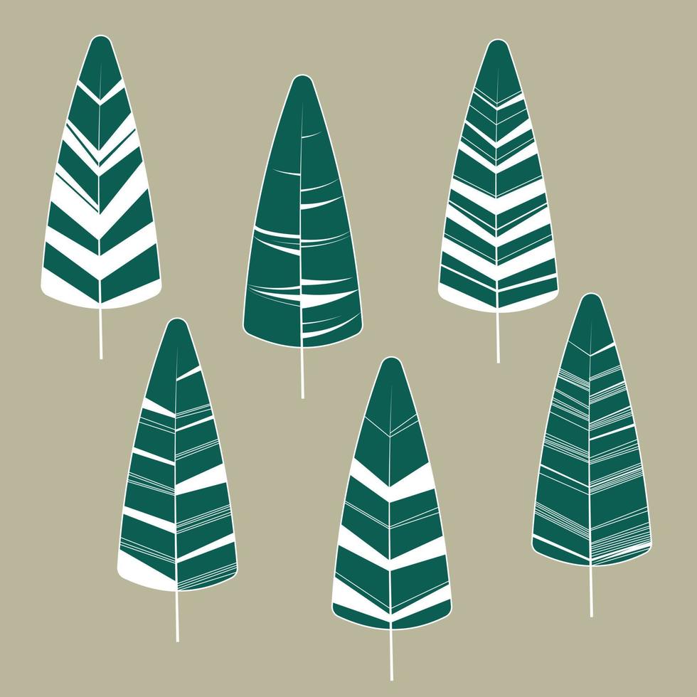 Set of simple Christmas trees vector
