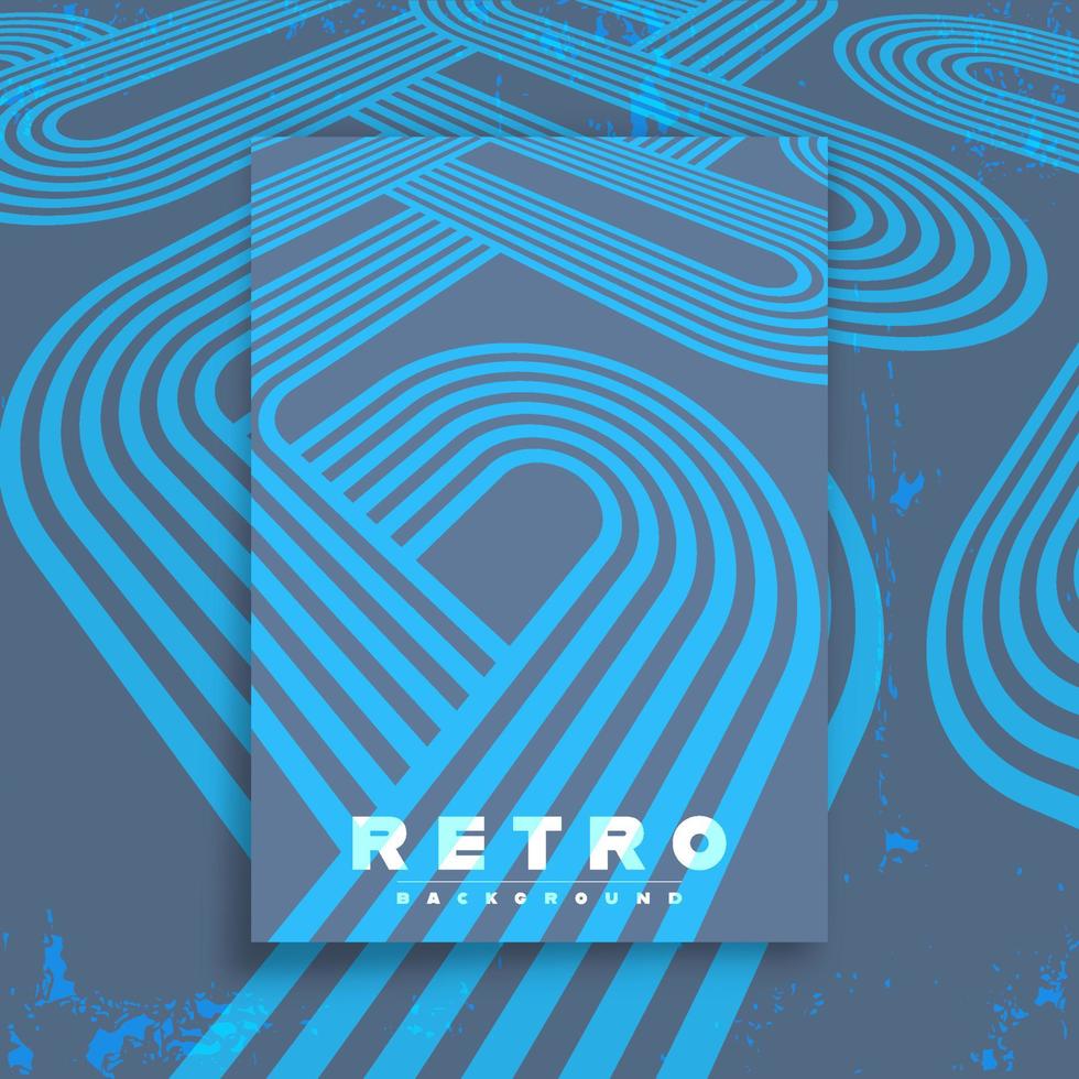 fondo retro con rayas de perspectiva vintage y textura grunge. ilustración vectorial vector