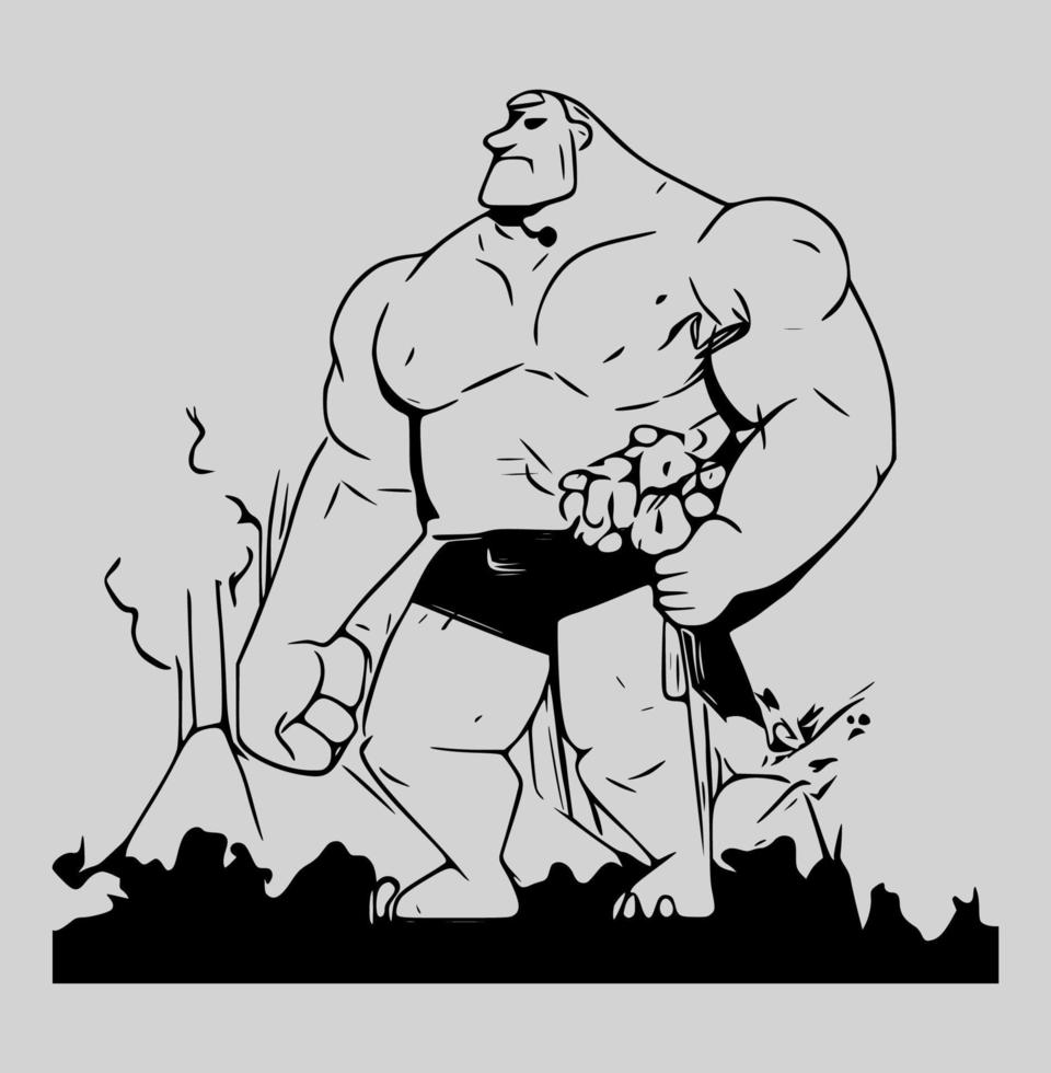 Cartoon monster, character design, giant romance Sketch. vector