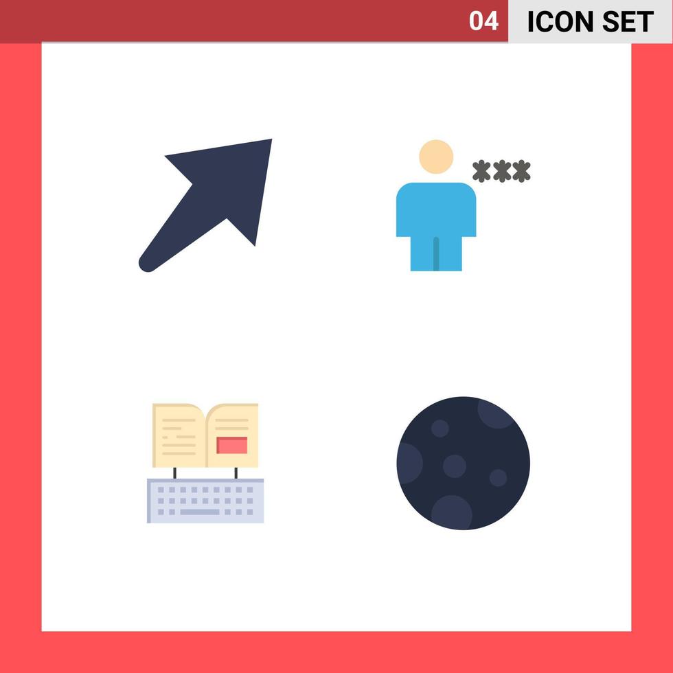 4 Thematic Vector Flat Icons and Editable Symbols of arrow keyboard avatar human facebook Editable Vector Design Elements