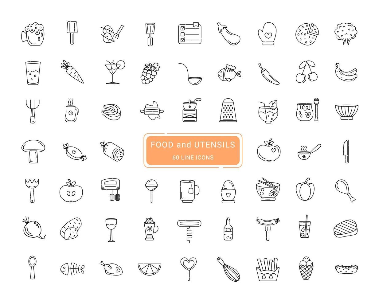 Food and utensils symbols 15691338 Vector Art at Vecteezy