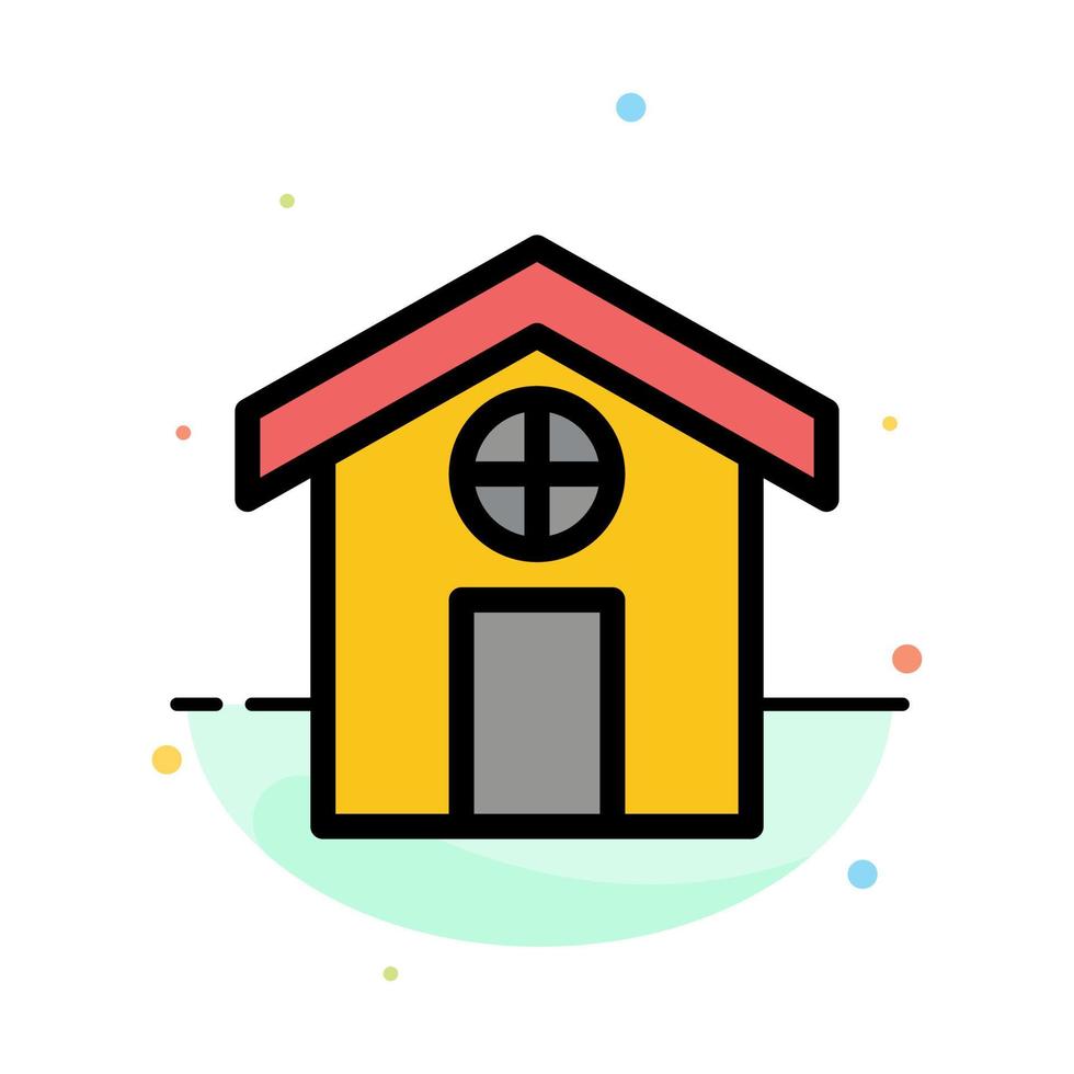 City Construction House Abstract Flat Color Icon Template vector