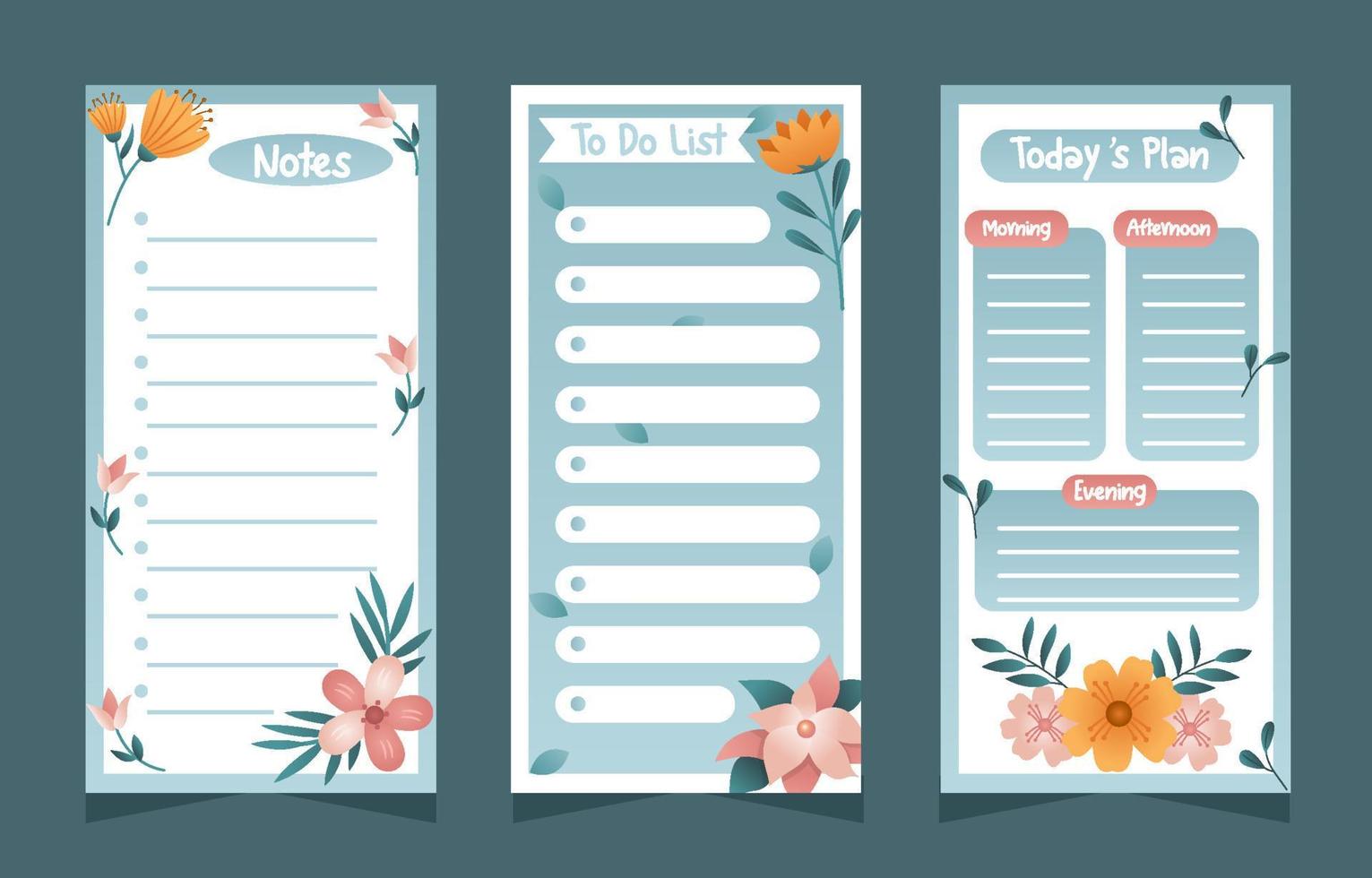 Spring Themed Journal Templates vector