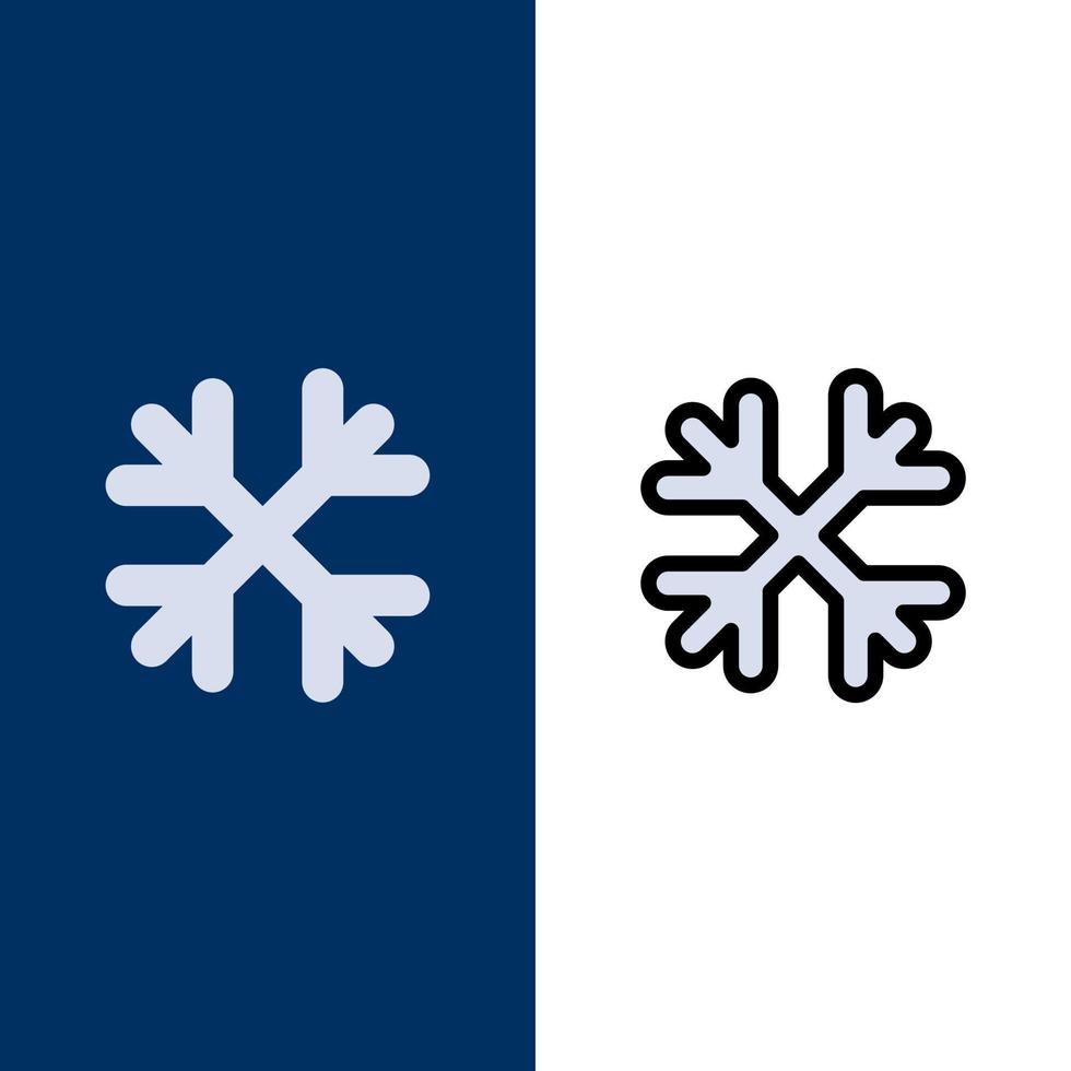 Snow Snow Flakes Winter Canada  Icons Flat and Line Filled Icon Set Vector Blue Background
