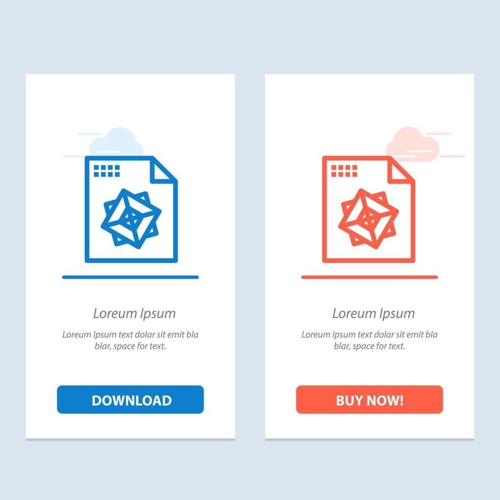 File Processing 3d Design  Blue and Red Download and Buy Now web Widget Card Template vector