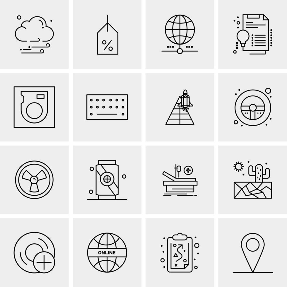 16 Universal Business Icons Vector Creative Icon Illustration to use in web and Mobile Related project
