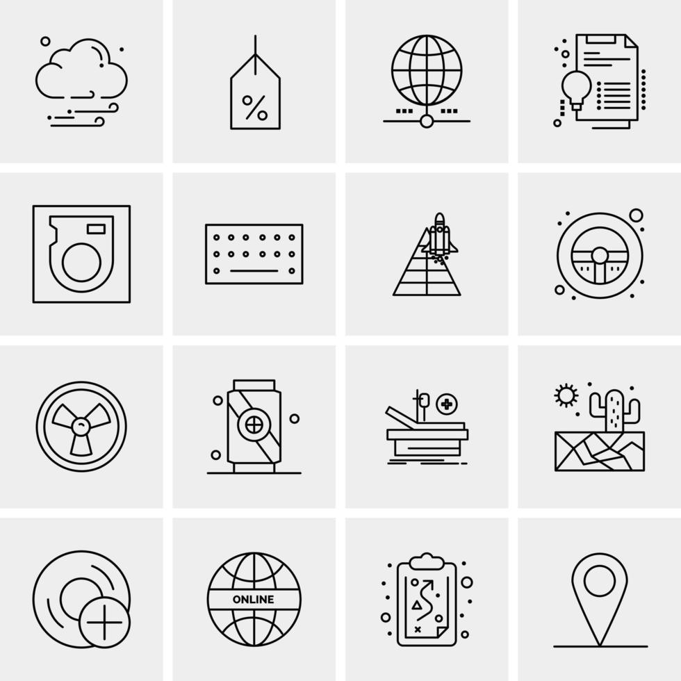 16 Universal Business Icons Vector Creative Icon Illustration to use in web and Mobile Related project